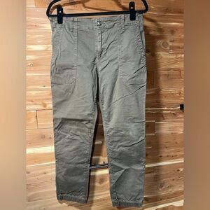 Vince Cropped Utility/ Cargo Pant in Dark Willow with elastic at ankles